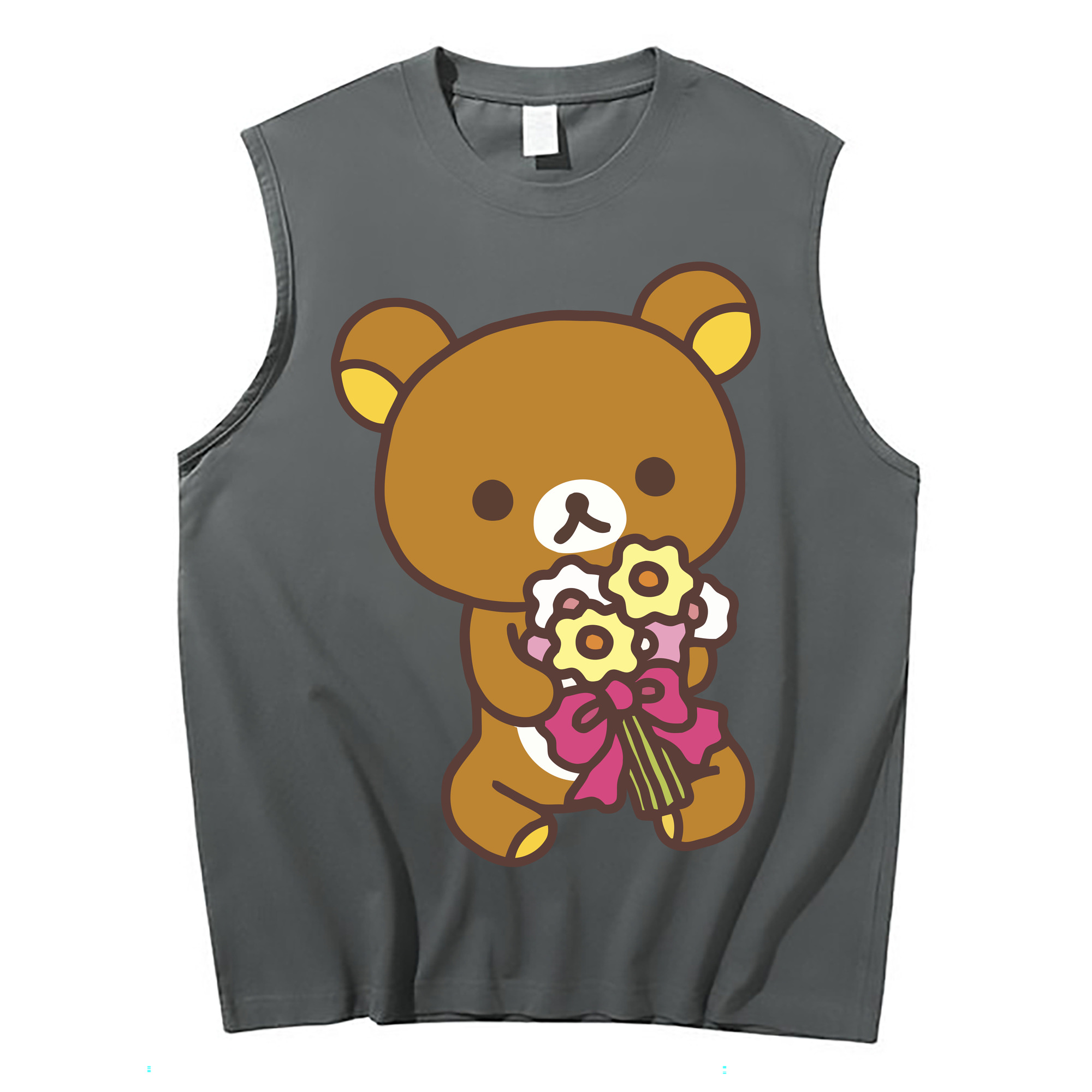 （画像用） リラックマ リラックマ キイロイトリ Rilakkuma Korilakkuma Kiiroitori コットン100％タンクトップ（フロントプリント）